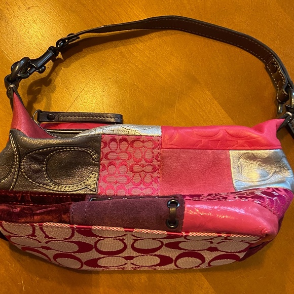Coach Holiday Patchwork Pink Purse - Picture 2 of 5